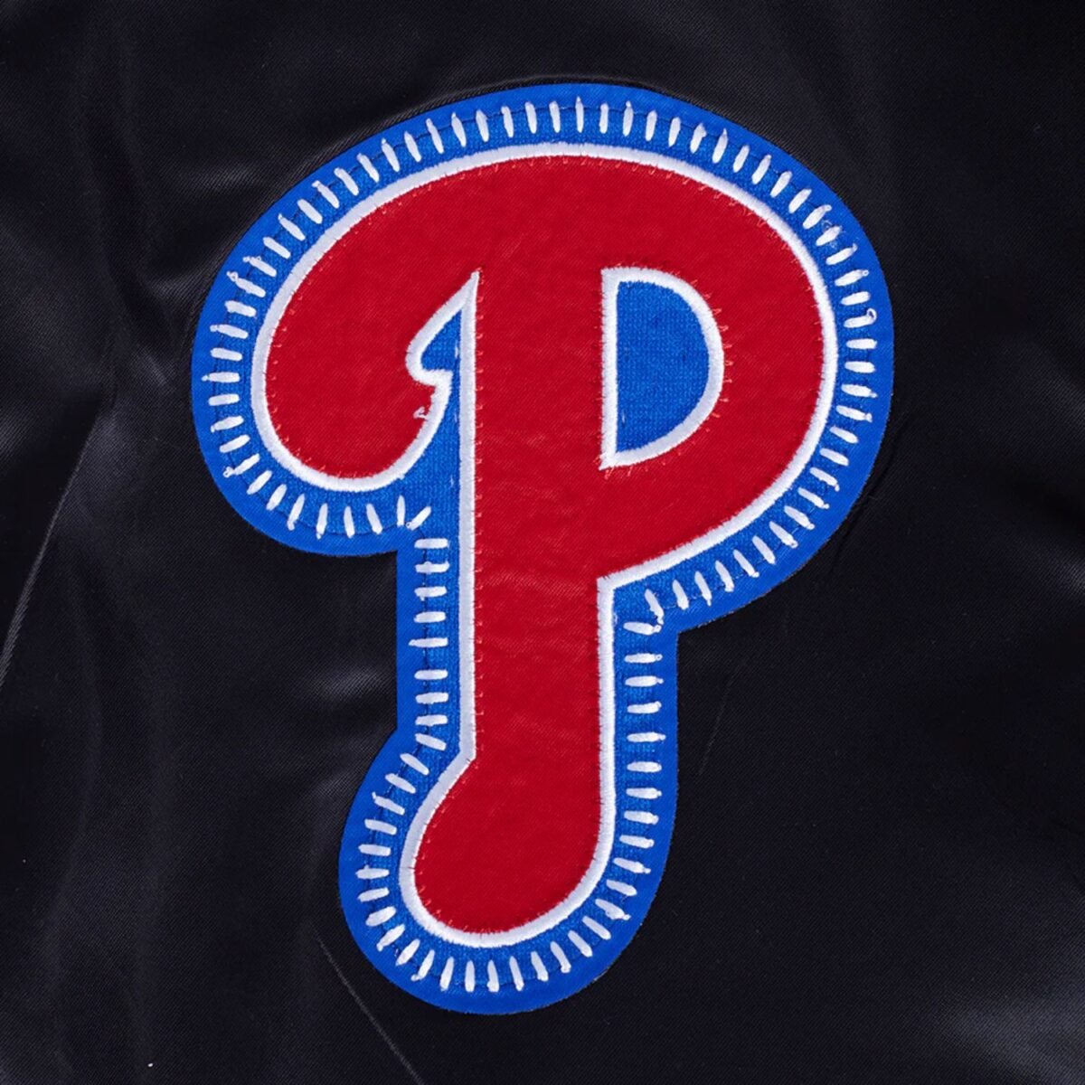 MLB Philadelphia Phillies DIY Pick Stitch Men's Rib Satin Jacket MLB Philadelphia Phillies DIY Pick Stitch Men's Rib Satin Jacket