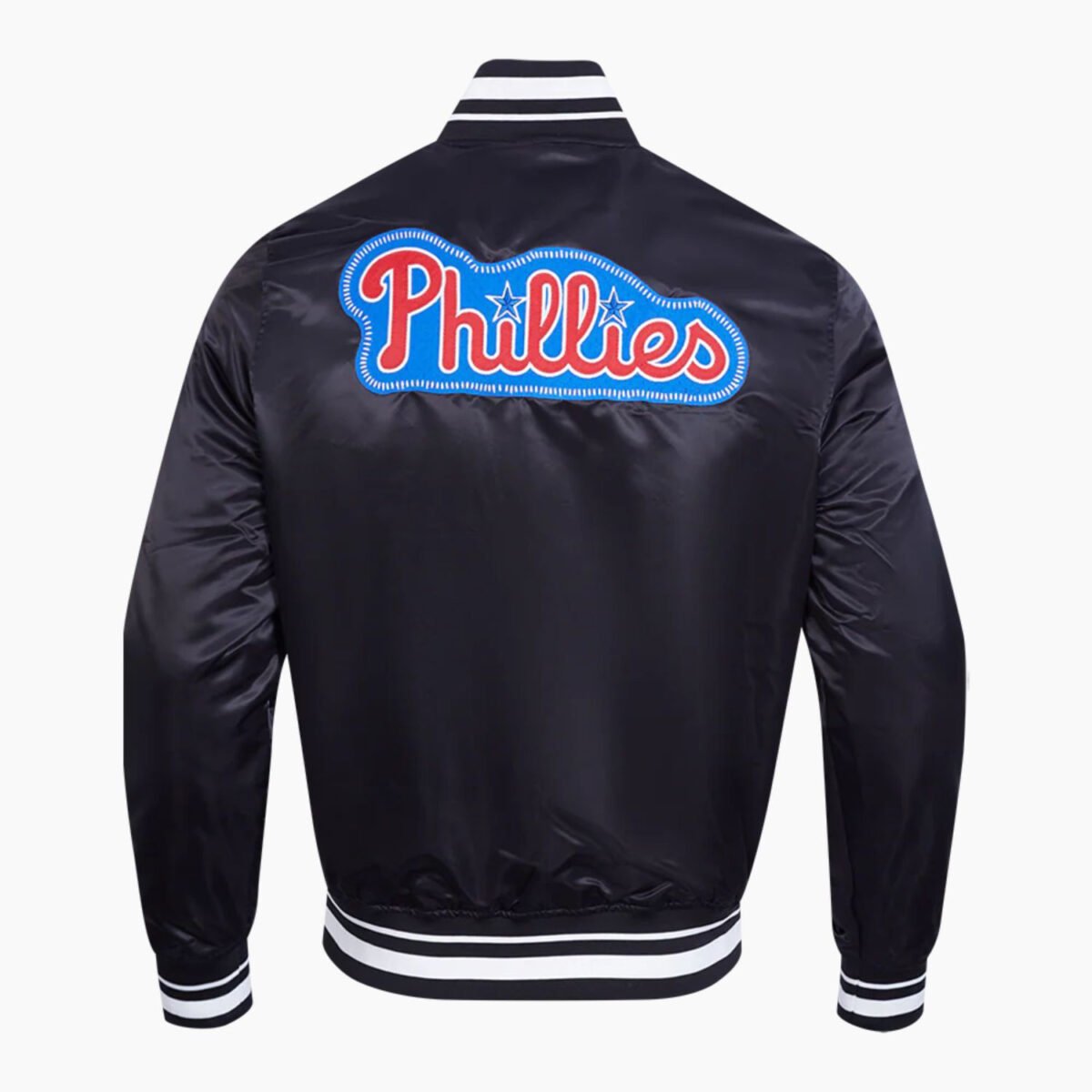 MLB Philadelphia Phillies DIY Pick Stitch Men's Rib Satin Jacket MLB Philadelphia Phillies DIY Pick Stitch Men's Rib Satin Jacket