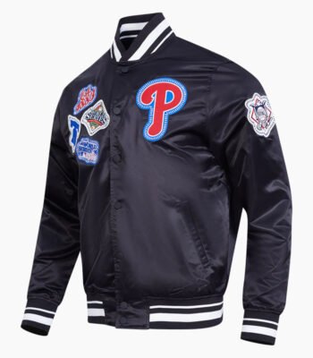 MLB Philadelphia Phillies DIY Pick Stitch Men's Rib Satin Jacket