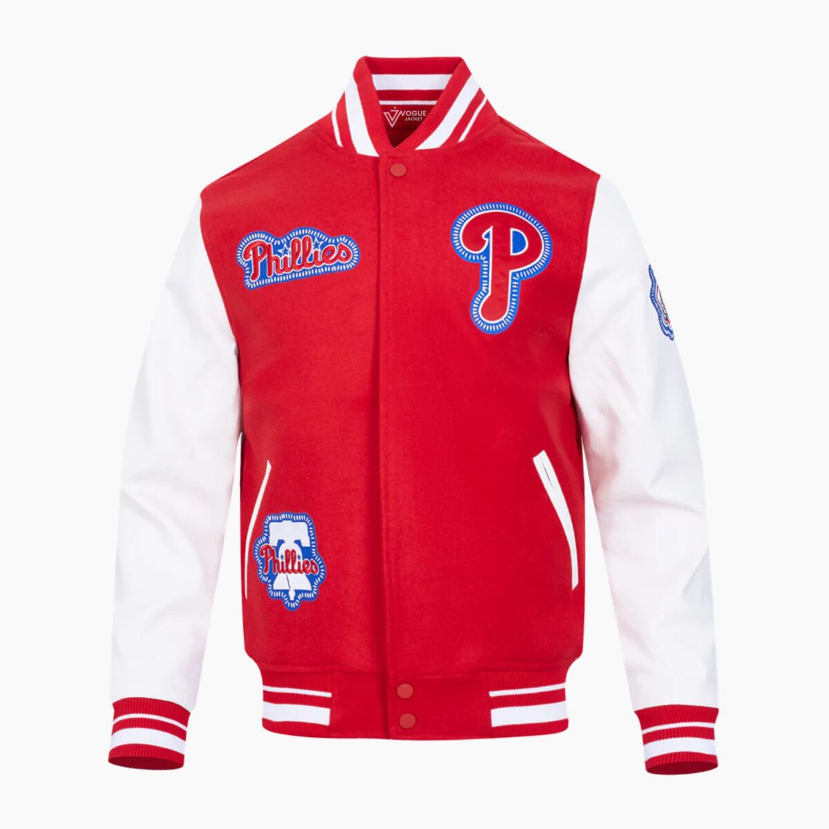 MLB Philadelphia Phillies DIY Pick Stitch Men's Rib Wool Varsity Jacket MLB Philadelphia Phillies DIY Pick Stitch Men's Rib Wool Varsity Jacket
