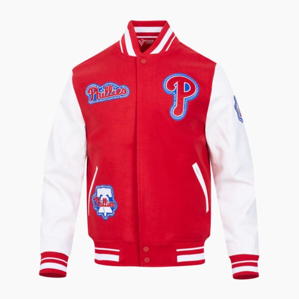 MLB Philadelphia Phillies DIY Pick Stitch Men's Rib Wool Varsity Jacket