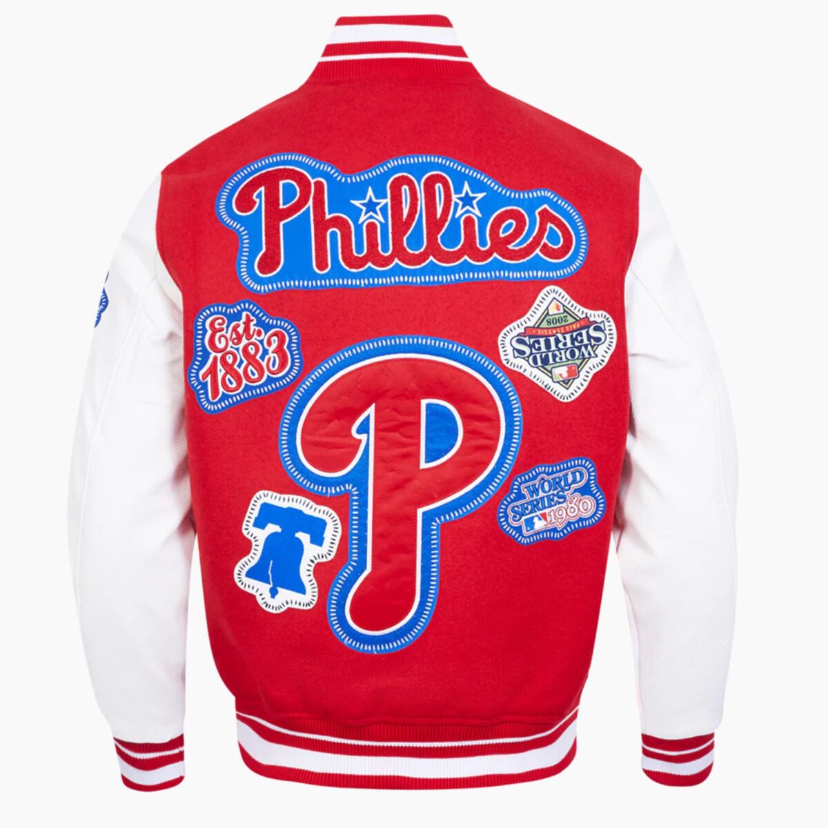 MLB Philadelphia Phillies DIY Pick Stitch Men's Rib Wool Varsity Jacket MLB Philadelphia Phillies DIY Pick Stitch Men's Rib Wool Varsity Jacket