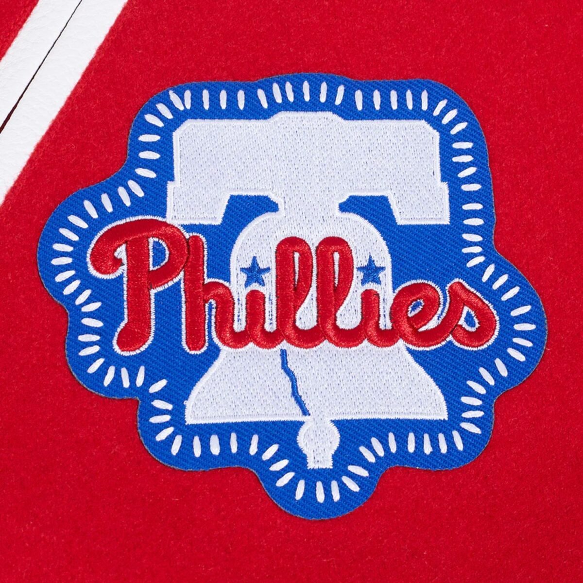 MLB Philadelphia Phillies DIY Pick Stitch Men's Rib Wool Varsity Jacket MLB Philadelphia Phillies DIY Pick Stitch Men's Rib Wool Varsity Jacket