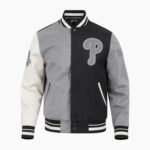 MLB Philadelphia Phillies Reverse French Terry Men's Color Block Wool Varsity Jacket