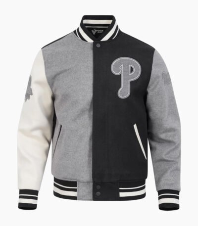MLB Philadelphia Phillies Reverse French Terry Men's Color Block Wool Varsity Jacket