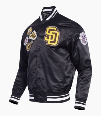 MLB San Diego Padres DIY Pick Stitch Men's Rib Satin Jacket