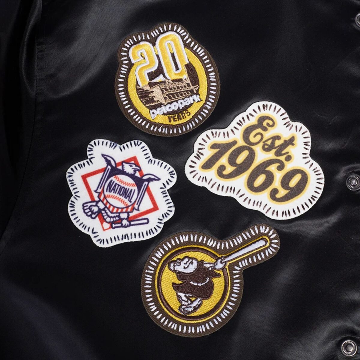 MLB San Diego Padres DIY Pick Stitch Men's Rib Satin Jacket MLB San Diego Padres DIY Pick Stitch Men's Rib Satin Jacket