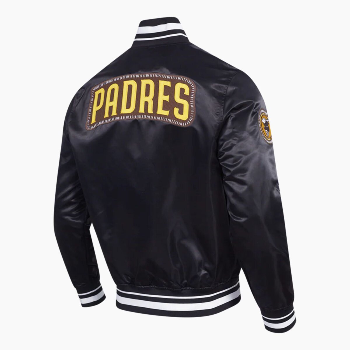 MLB San Diego Padres DIY Pick Stitch Men's Rib Satin Jacket MLB San Diego Padres DIY Pick Stitch Men's Rib Satin Jacket