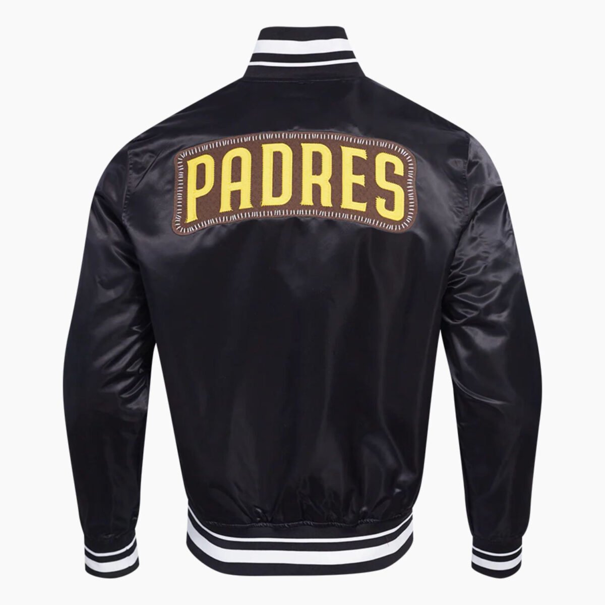 MLB San Diego Padres DIY Pick Stitch Men's Rib Satin Jacket MLB San Diego Padres DIY Pick Stitch Men's Rib Satin Jacket