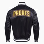 MLB San Diego Padres DIY Pick Stitch Men's Rib Satin Jacket