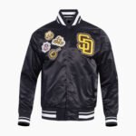 MLB San Diego Padres DIY Pick Stitch Men's Rib Satin Jacket