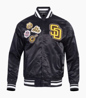 MLB San Diego Padres DIY Pick Stitch Men's Rib Satin Jacket