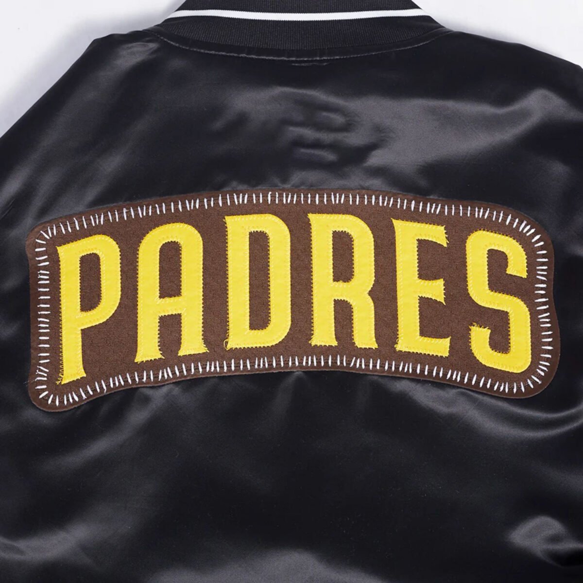 MLB San Diego Padres DIY Pick Stitch Men's Rib Satin Jacket MLB San Diego Padres DIY Pick Stitch Men's Rib Satin Jacket