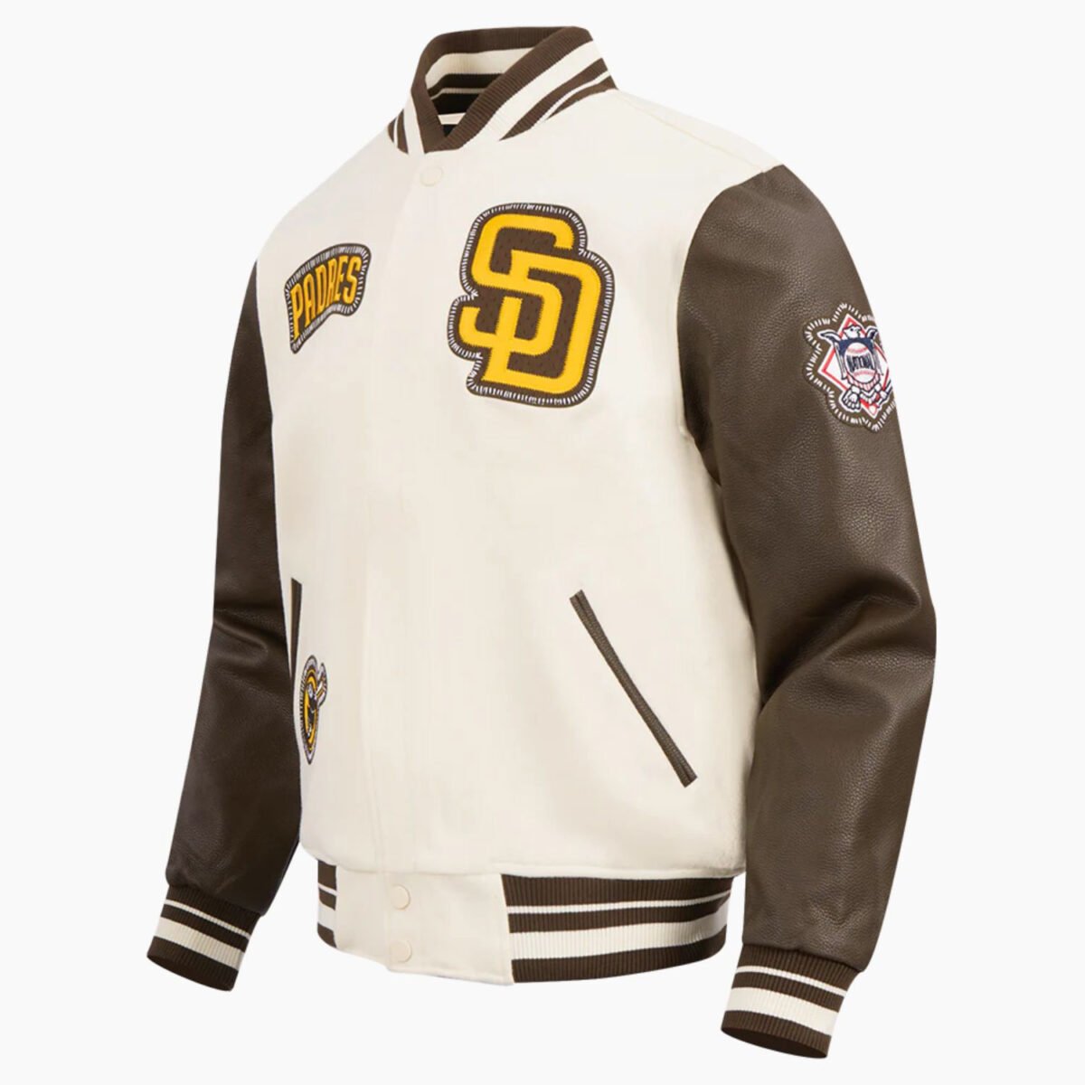 MLB San Diego Padres DIY Pick Stitch Men's Rib Wool Varsity Jacket