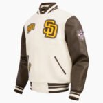 MLB San Diego Padres DIY Pick Stitch Men's Rib Wool Varsity Jacket