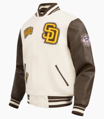 MLB San Diego Padres DIY Pick Stitch Men's Rib Wool Varsity Jacket
