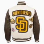 MLB San Diego Padres DIY Pick Stitch Men's Rib Wool Varsity Jacket