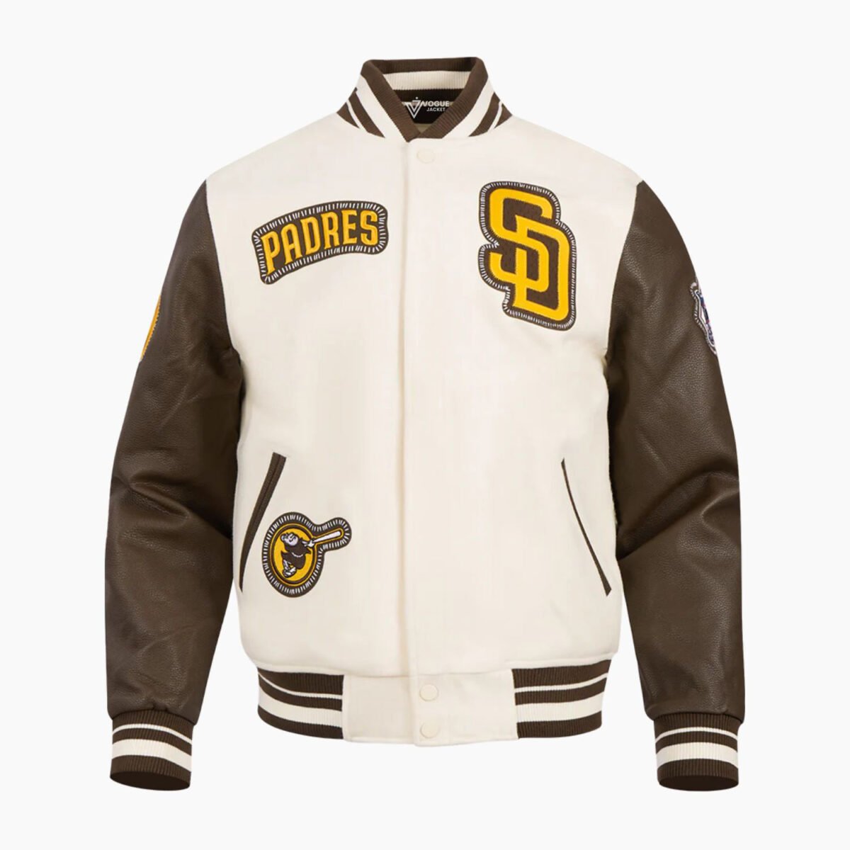 MLB San Diego Padres DIY Pick Stitch Men's Rib Wool Varsity Jacket