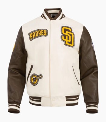 MLB San Diego Padres DIY Pick Stitch Men's Rib Wool Varsity Jacket