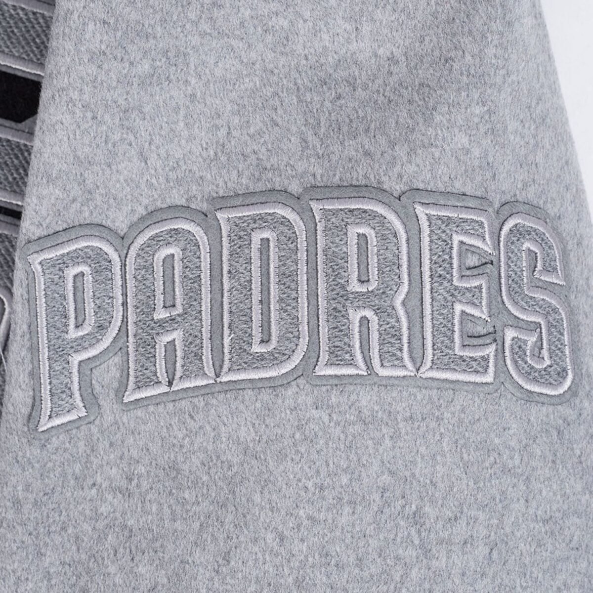 MLB San Diego Padres Reverse French Terry Men's Color Block Wool Varsity Jacket MLB San Diego Padres Reverse French Terry Men's Color Block Wool Varsity Jacket