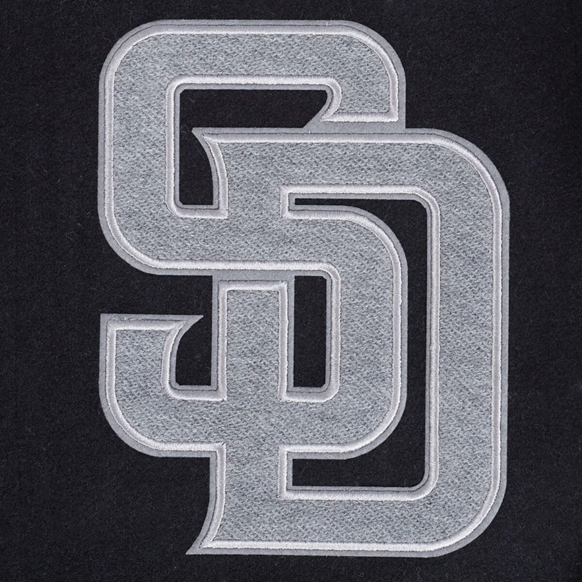 MLB San Diego Padres Reverse French Terry Men's Color Block Wool Varsity Jacket MLB San Diego Padres Reverse French Terry Men's Color Block Wool Varsity Jacket
