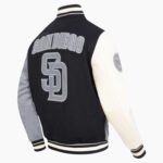 MLB San Diego Padres Reverse French Terry Men's Color Block Wool Varsity Jacket