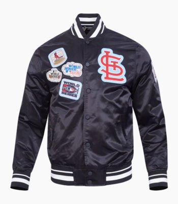 MLB St. Louis Cardinals DIY Pick Stitch Men's Rib Satin Jacket