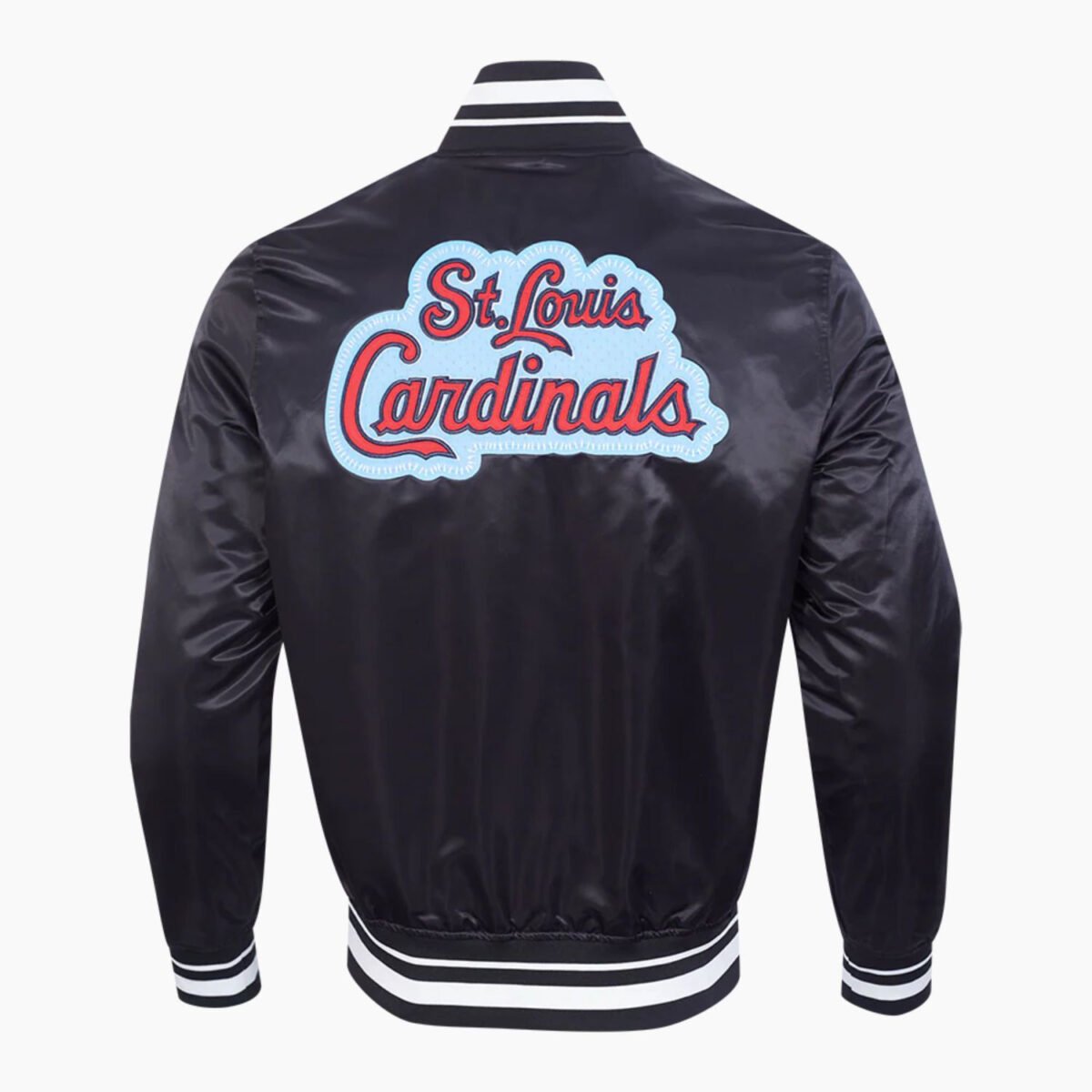 MLB St. Louis Cardinals DIY Pick Stitch Men's Rib Satin Jacket MLB St. Louis Cardinals DIY Pick Stitch Men's Rib Satin Jacket