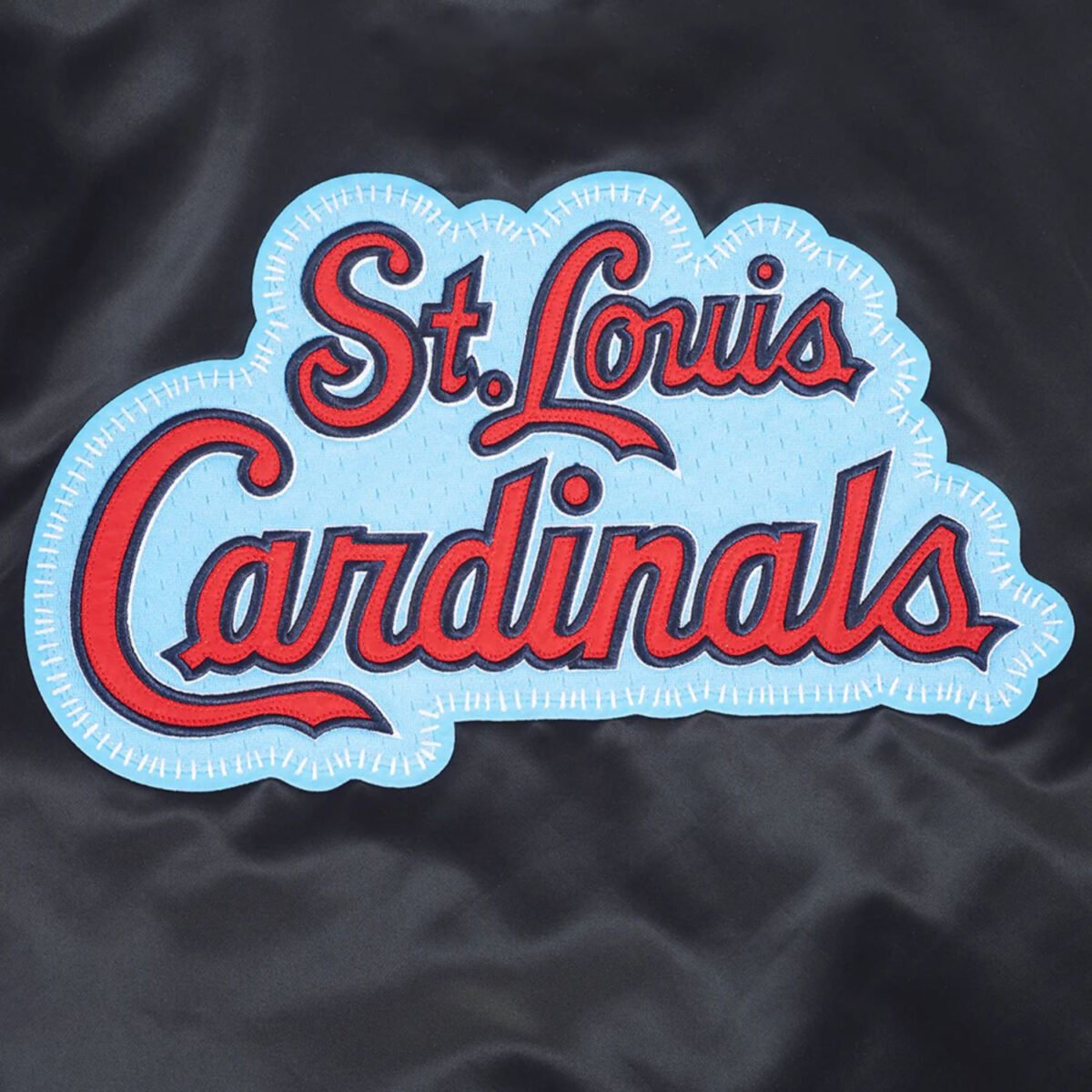 MLB St. Louis Cardinals DIY Pick Stitch Men's Rib Satin Jacket MLB St. Louis Cardinals DIY Pick Stitch Men's Rib Satin Jacket