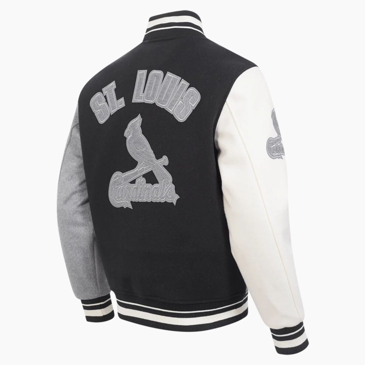 MLB St. Louis Cardinals Reverse French Terry Men's Color Block Wool Varsity Jacket MLB St. Louis Cardinals Reverse French Terry Men's Color Block Wool Varsity Jacket