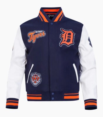 MLB Detroit Tigers DIY Pick Stitch Men's Rib Wool Varsity Jacket