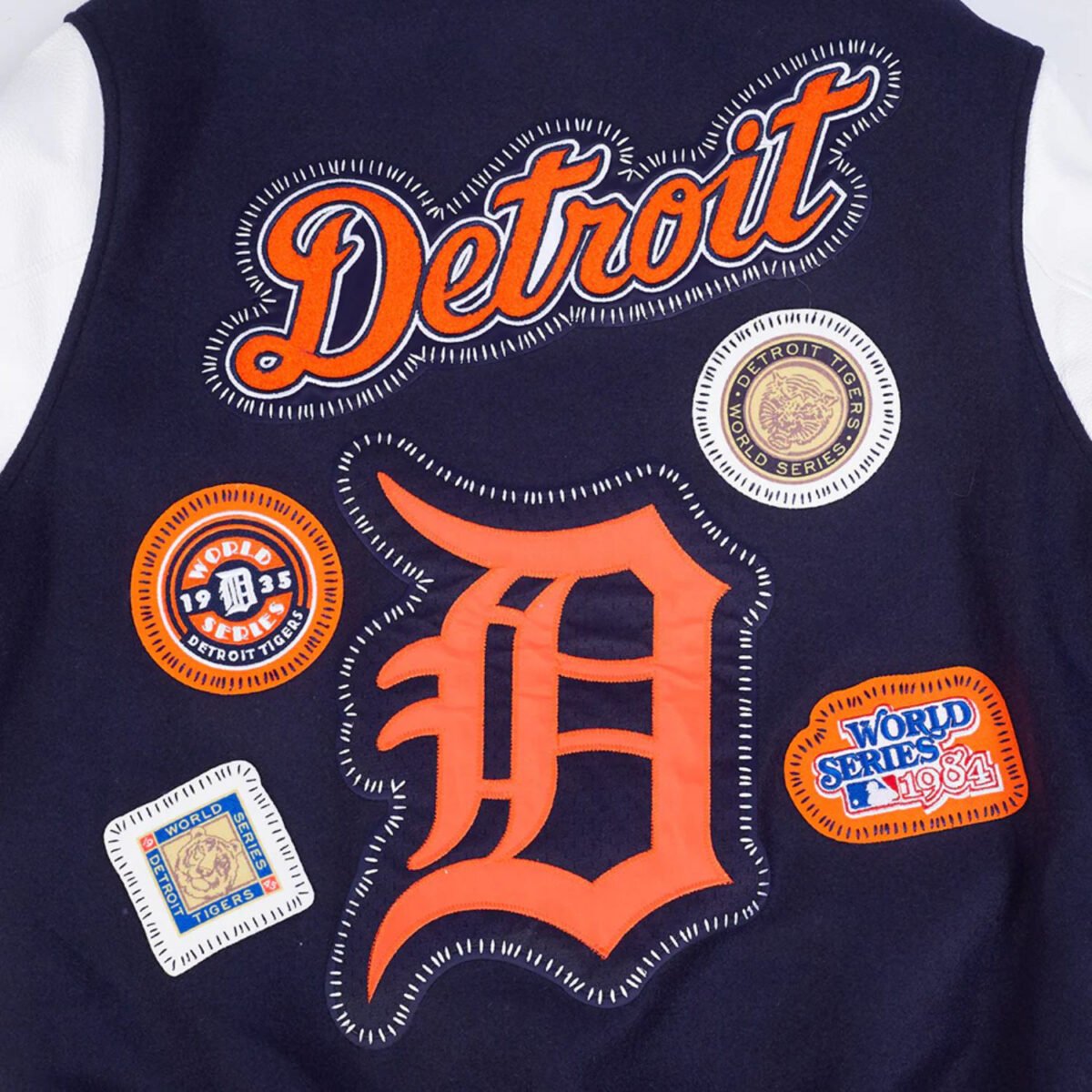 MLB Detroit Tigers DIY Pick Stitch Men's Rib Wool Varsity Jacket