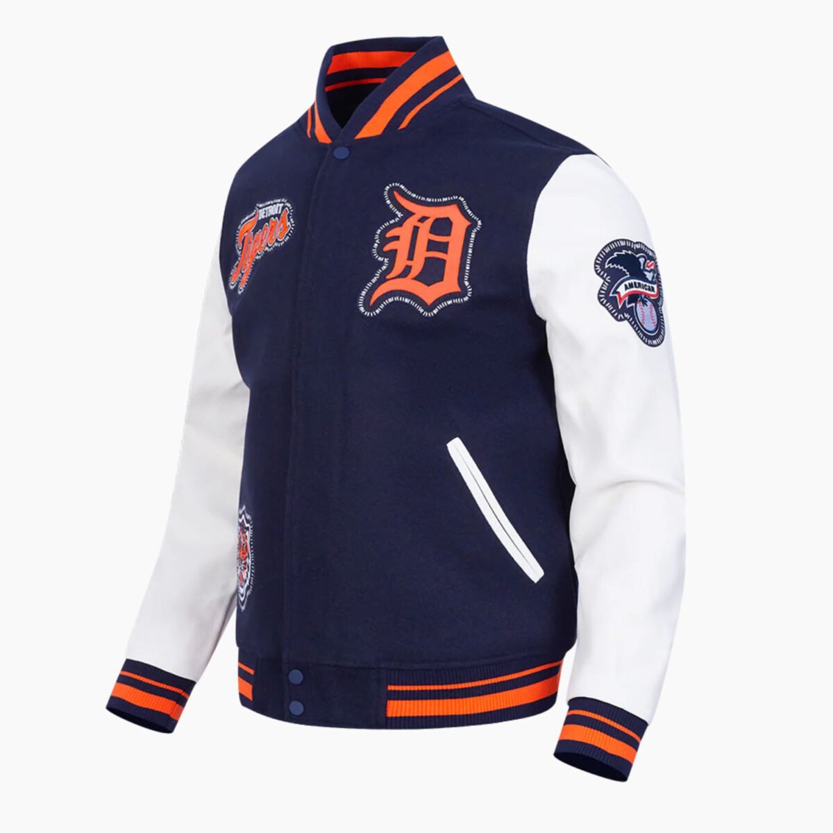 MLB Detroit Tigers DIY Pick Stitch Men's Rib Wool Varsity Jacket