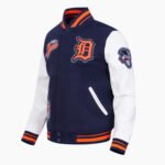MLB Detroit Tigers DIY Pick Stitch Men's Rib Wool Varsity Jacket