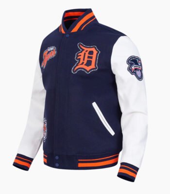 MLB Detroit Tigers DIY Pick Stitch Men's Rib Wool Varsity Jacket