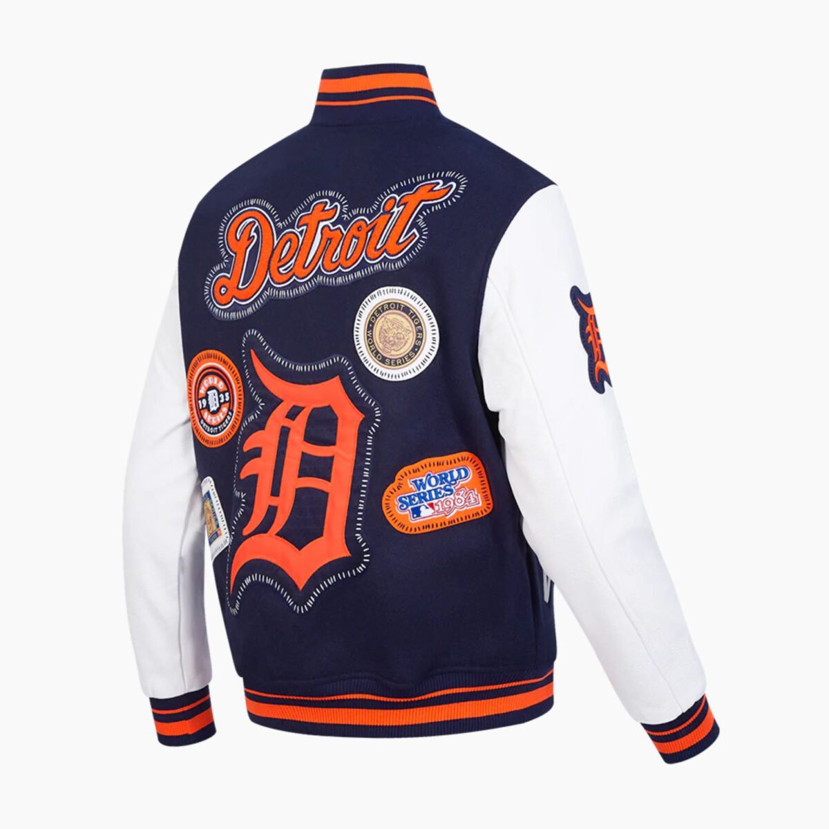 MLB Detroit Tigers DIY Pick Stitch Men's Rib Wool Varsity Jacket