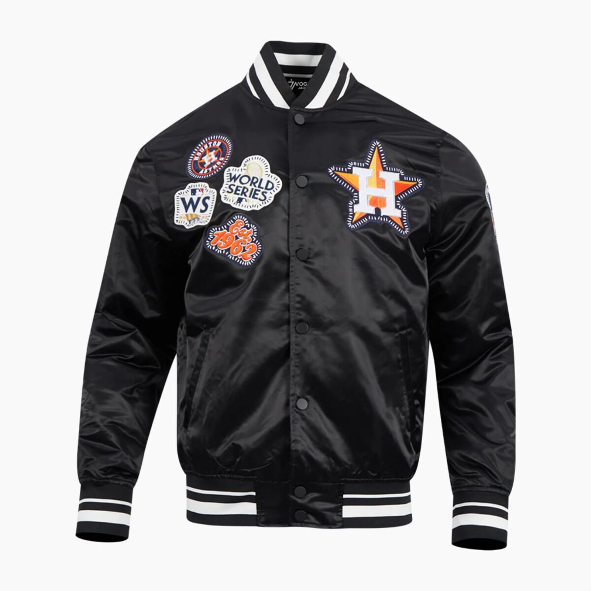 MLB Houston Astros DIY Pick Stitch Men's Rib Satin Jacket