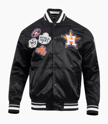 MLB Houston Astros DIY Pick Stitch Men's Rib Satin Jacket