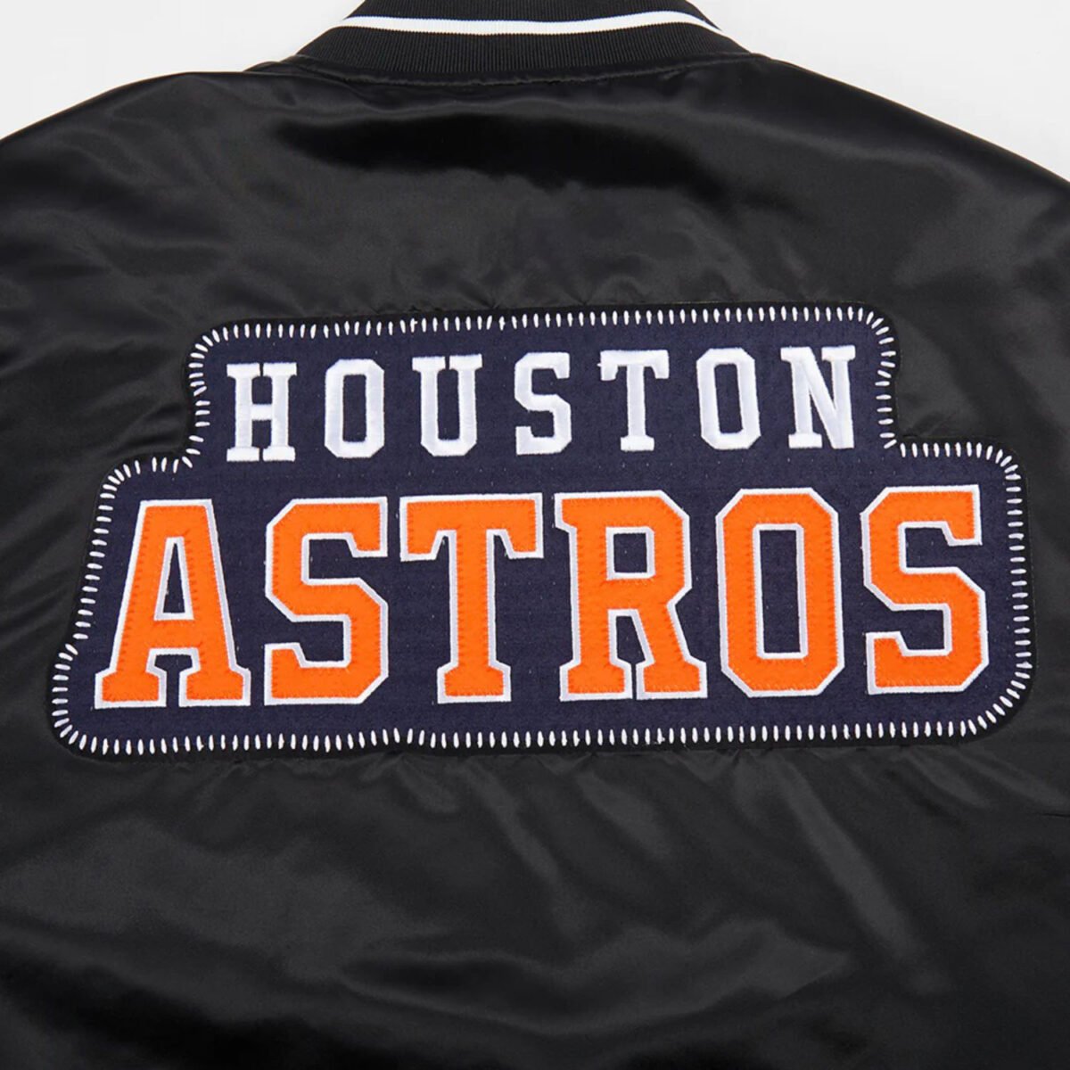 MLB Houston Astros DIY Pick Stitch Men's Rib Satin Jacket