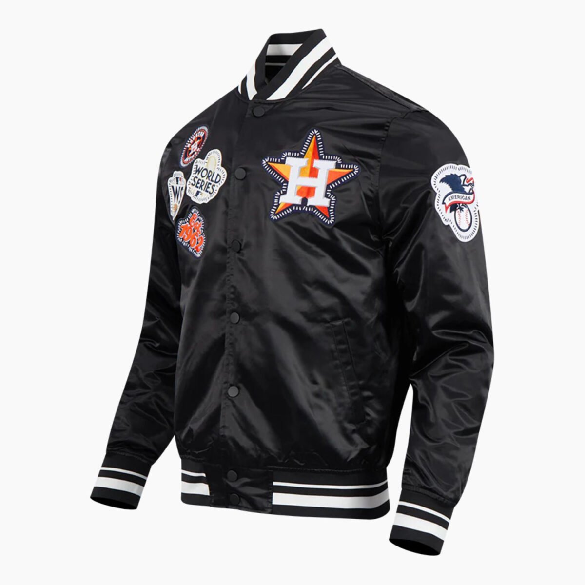 MLB Houston Astros DIY Pick Stitch Men's Rib Satin Jacket