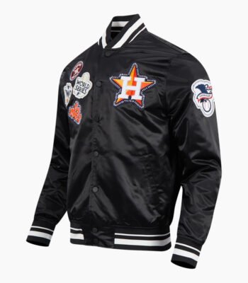 MLB Houston Astros DIY Pick Stitch Men's Rib Satin Jacket