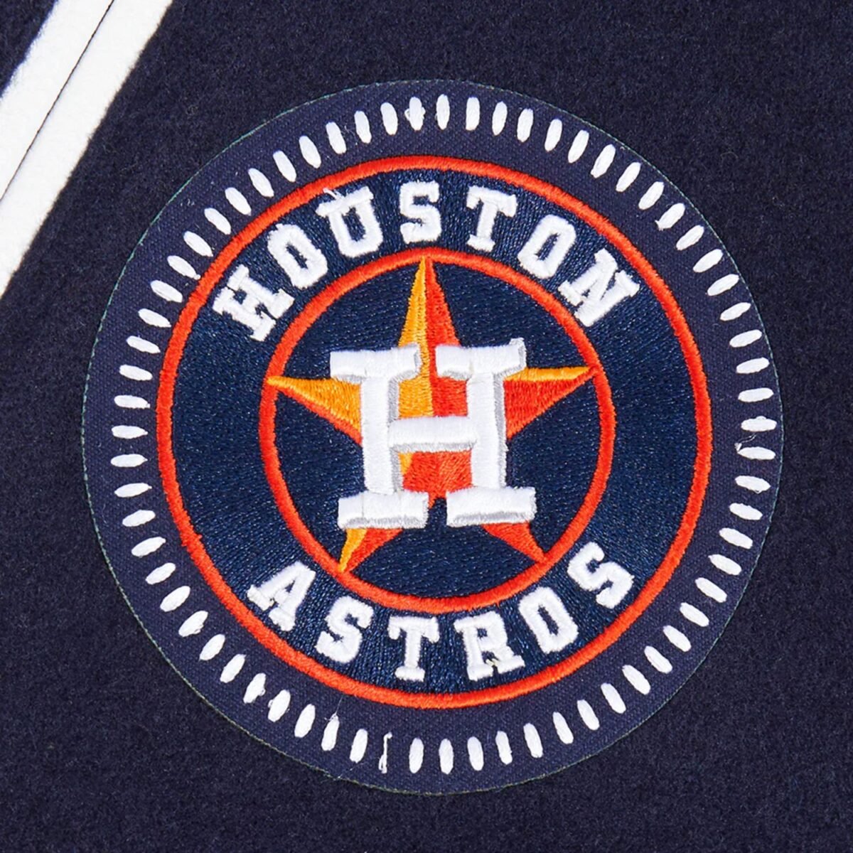 MLB Houston Astros DIY Pick Stitch Men's Rib Wool Varsity Jacket