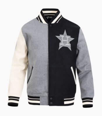 MLB Houston Astros Reverse French Terry Men's Color Block Wool Varsity Jacket