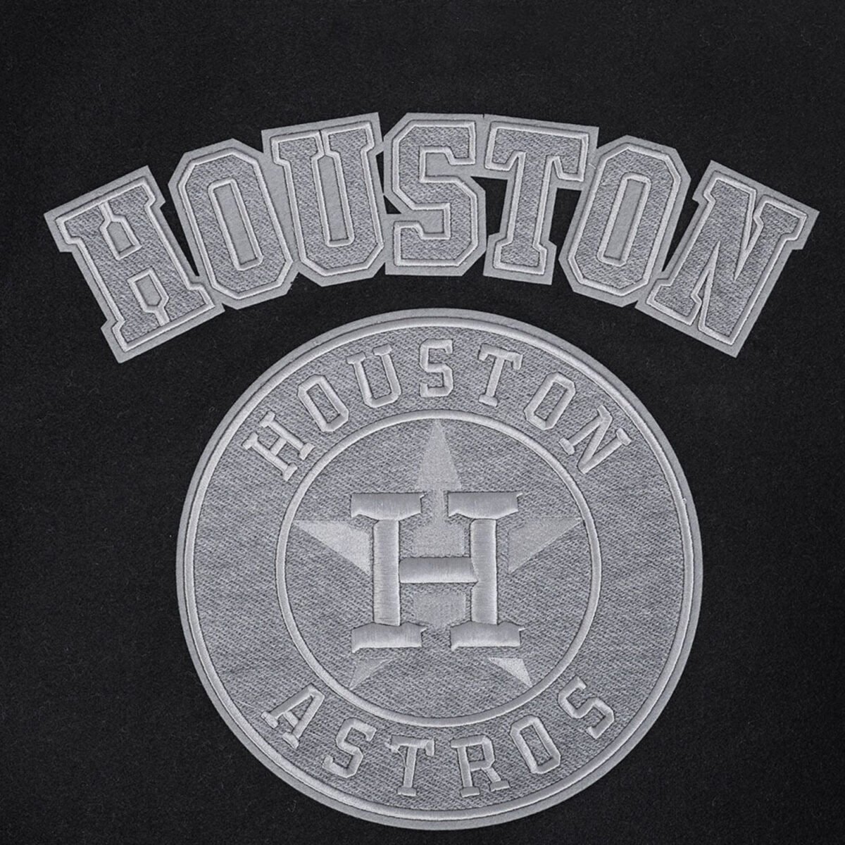 MLB Houston Astros Reverse French Terry Men's Color Block Wool Varsity Jacket