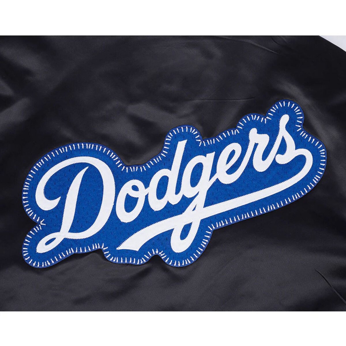 MLB Los Angeles Dodgers DIY Pick Stitch Men's Rib Satin Jacket