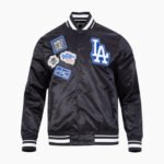 MLB Los Angeles Dodgers DIY Pick Stitch Men's Rib Satin Jacket