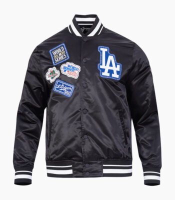MLB Los Angeles Dodgers DIY Pick Stitch Men's Rib Satin Jacket