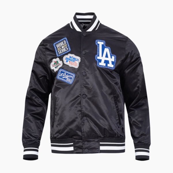MLB Los Angeles Dodgers DIY Pick Stitch Men's Rib Satin Jacket