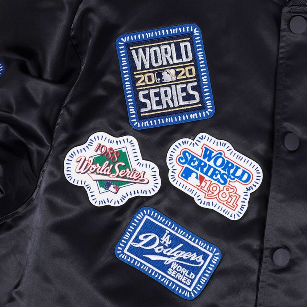 MLB Los Angeles Dodgers DIY Pick Stitch Men's Rib Satin Jacket