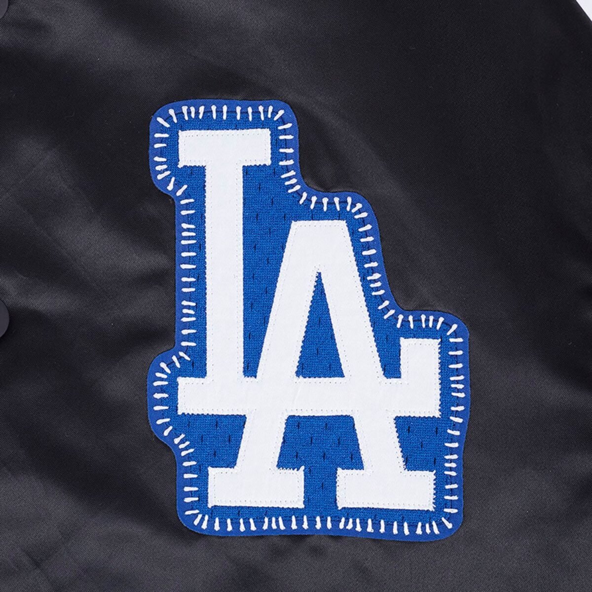 MLB Los Angeles Dodgers DIY Pick Stitch Men's Rib Satin Jacket